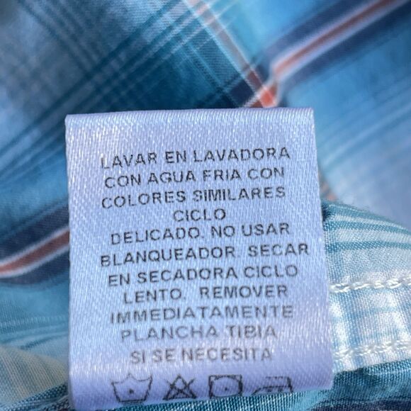 Roper Western Shirt Mens Medium Plaid Button Up Cotton Cowboy Ranch Rodeo Work - Picture 7 of 12